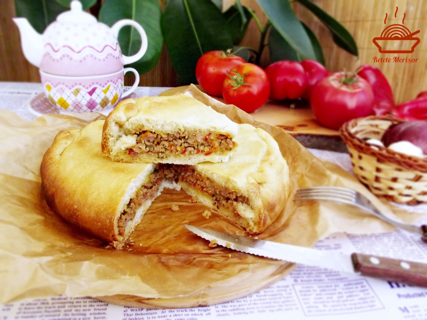 Placinta cu carne si legume la slow cooker Crock-Pot 4,7 L