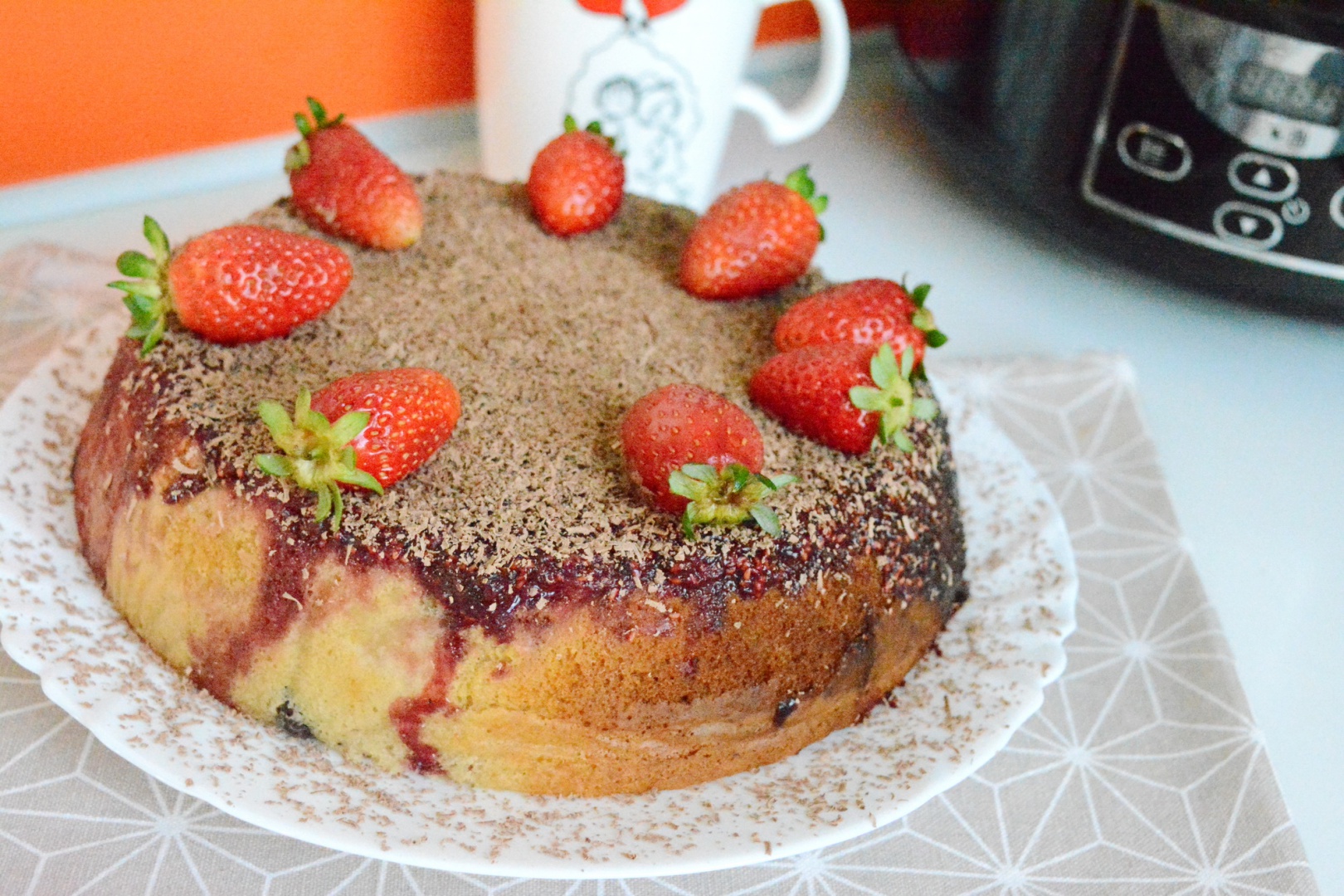 Prajitura rasturnata cu zmeura si fulgi de chili la slow cooker Crock-Pot