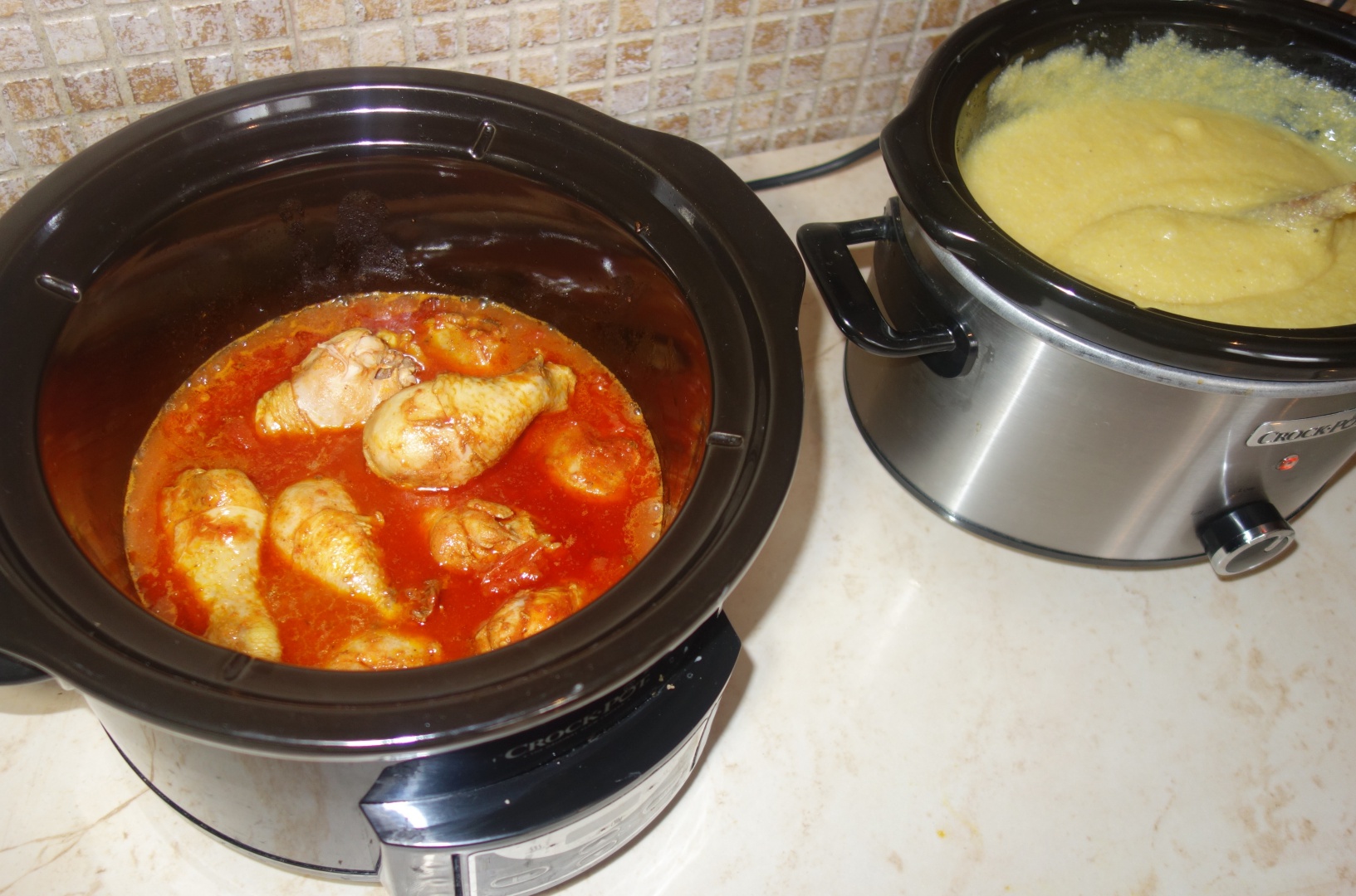 Ostropel de pui cu mamaliguta, gatite la slow cooker Crock-Pot