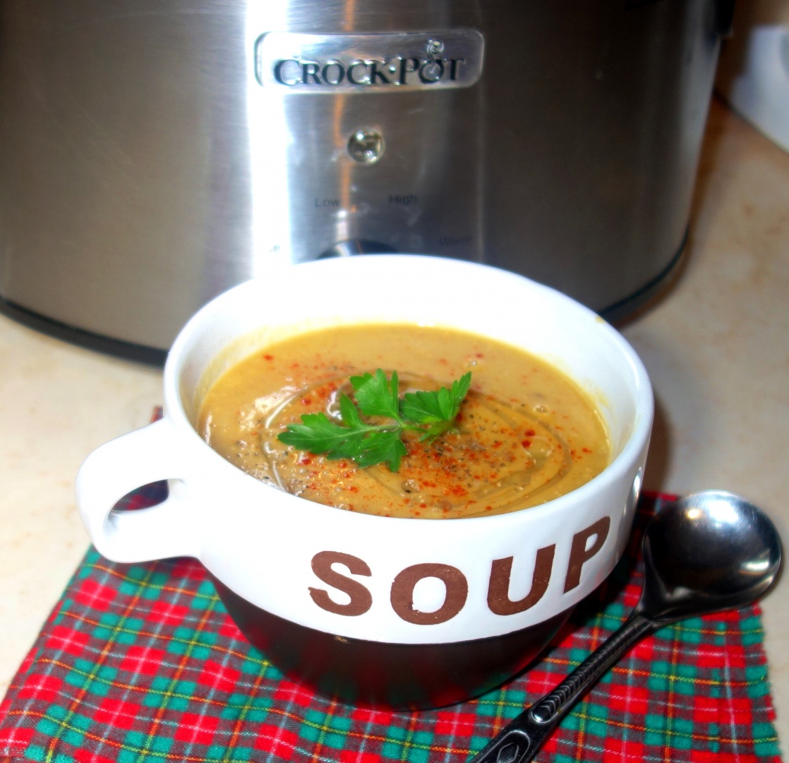 Supa crema de linte cu rosii uscate si broccoli, gatita la slow cooker Crock Pot Manual 3.5l