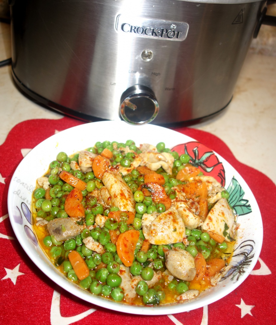 Mazare cu pulpe dezosate de pui, gatita la slow cooker Crock-Pot Manual 3.5 l