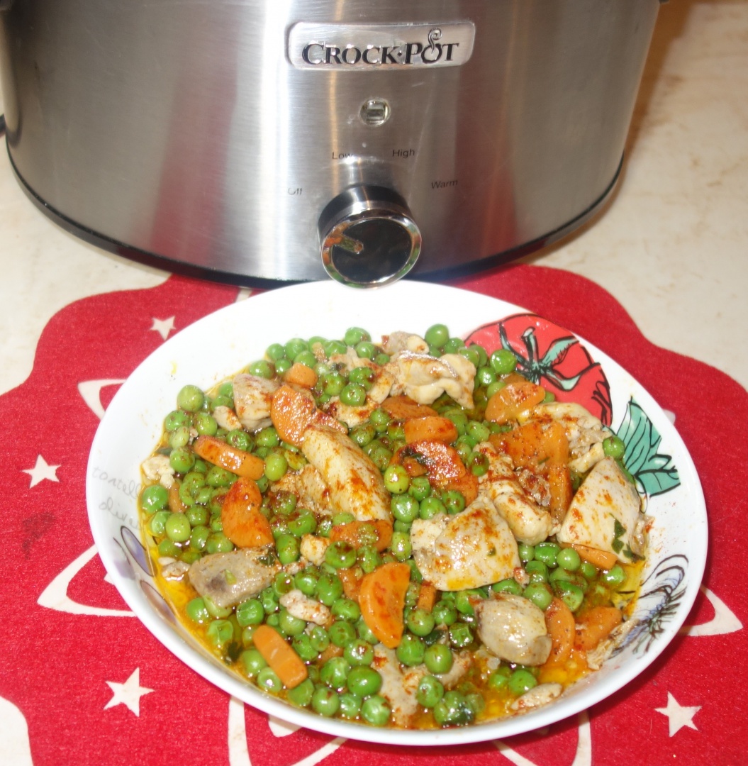 Mazare cu pulpe dezosate de pui, gatita la slow cooker Crock-Pot Manual 3.5 l