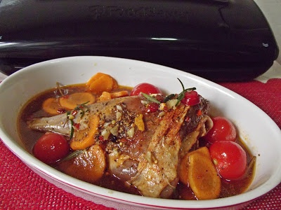 Pulpa de miel la cuptor, cu legume caramelizate