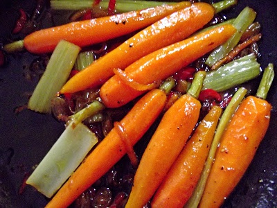 Pulpa de miel la cuptor, cu legume caramelizate