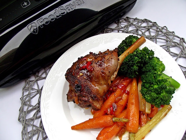 Pulpa de miel la cuptor, cu legume caramelizate