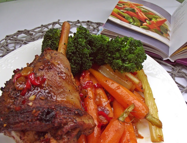 Pulpa de miel la cuptor, cu legume caramelizate