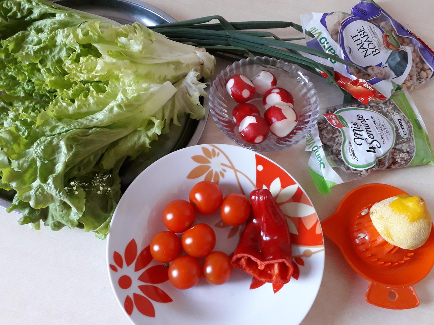 Salata de legume cu naut si seminte