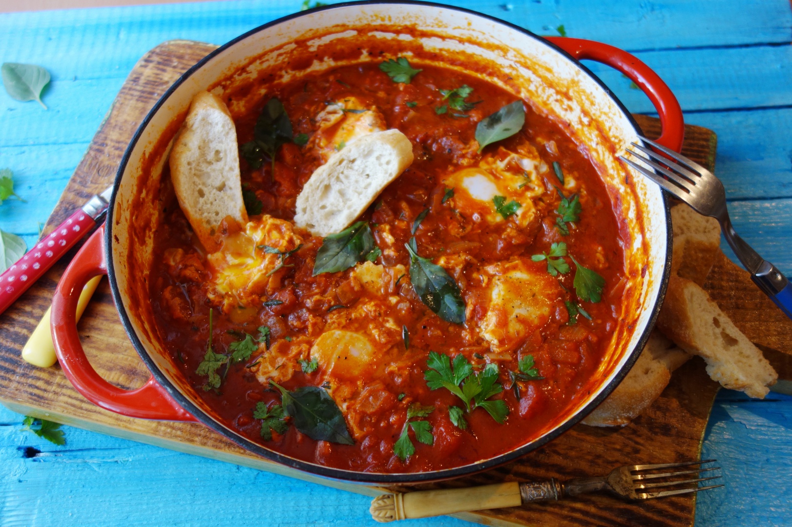 Shakshouka  cu rosii proaspete