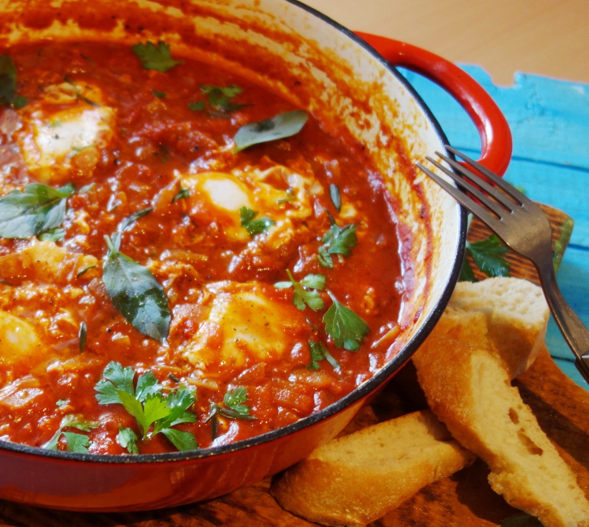 Shakshouka  cu rosii proaspete