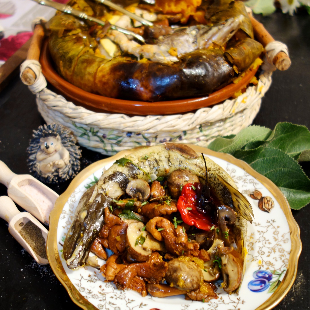 Dovleac umplut cu stiuca si ciuperci