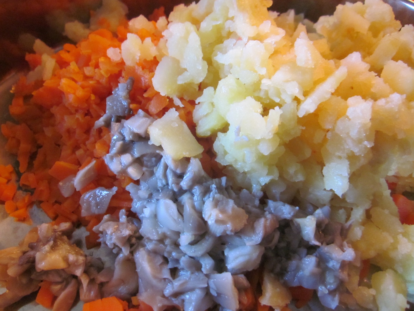 Salata de boeuf falsa, cu pleurotus