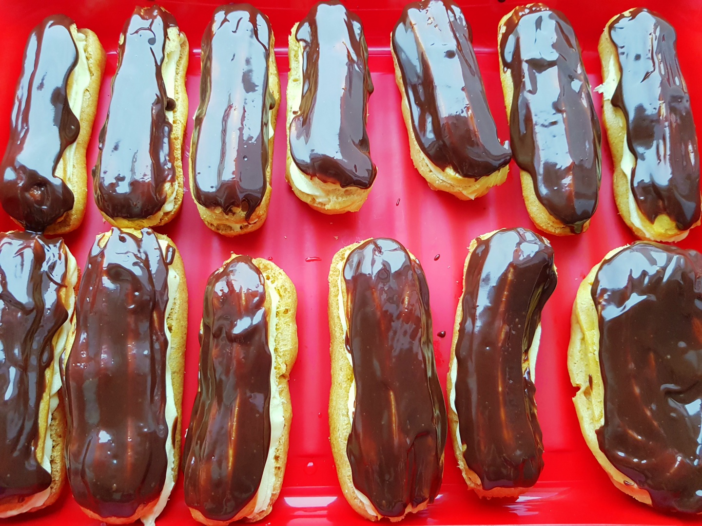 Eclere cu crema de vanilie