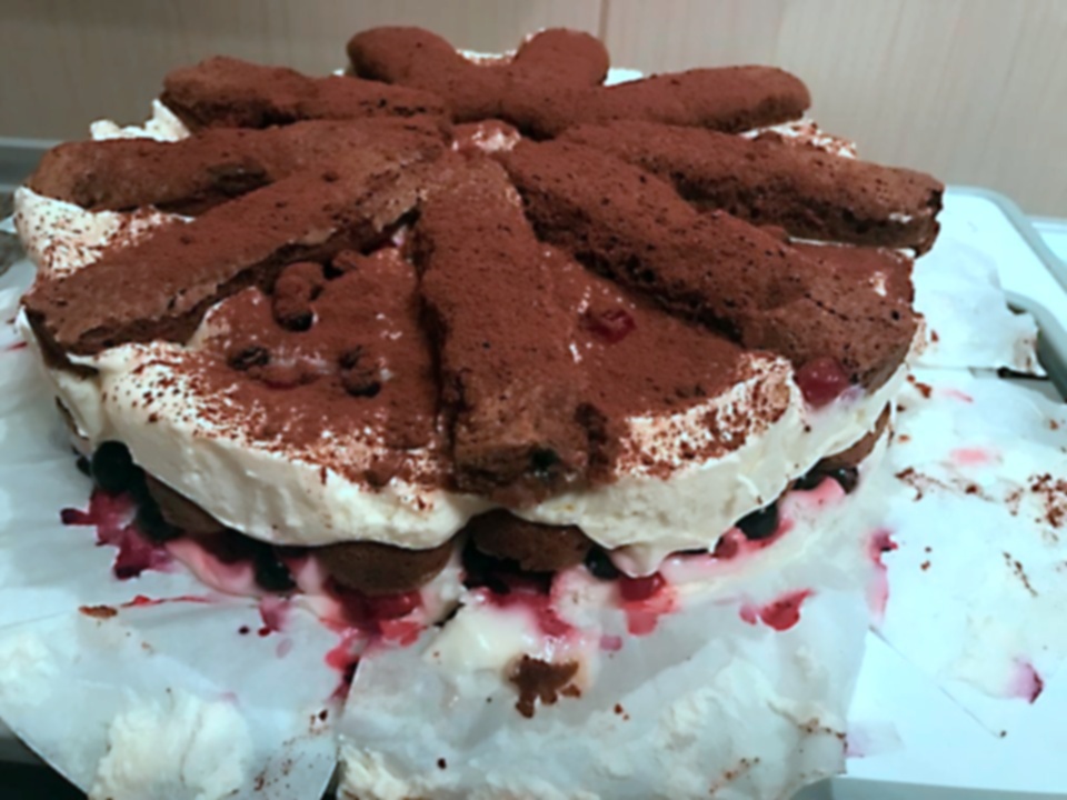 Tiramisu cu fructe de padure