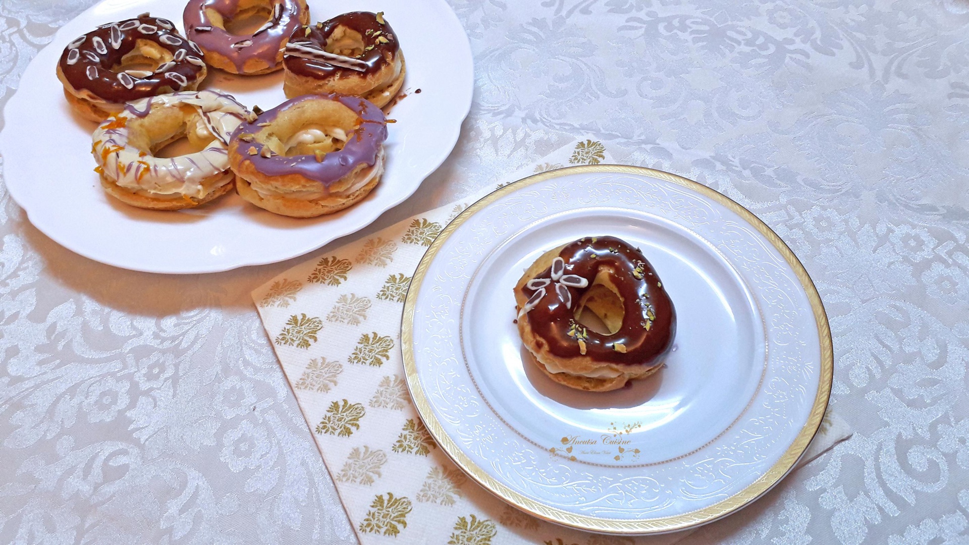 Eclere inel cu crema de lamaie