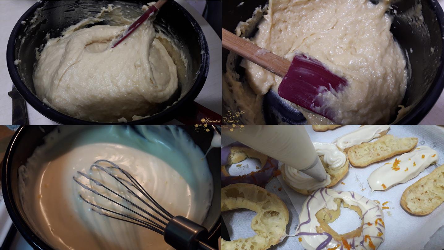 Eclere inel cu crema de lamaie