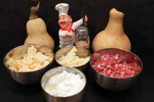 Dovleac umplut cu mozarella si bacon la slow cooker Crock Pot