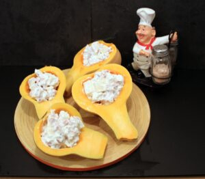 Dovleac umplut cu mozarella si bacon la slow cooker Crock Pot