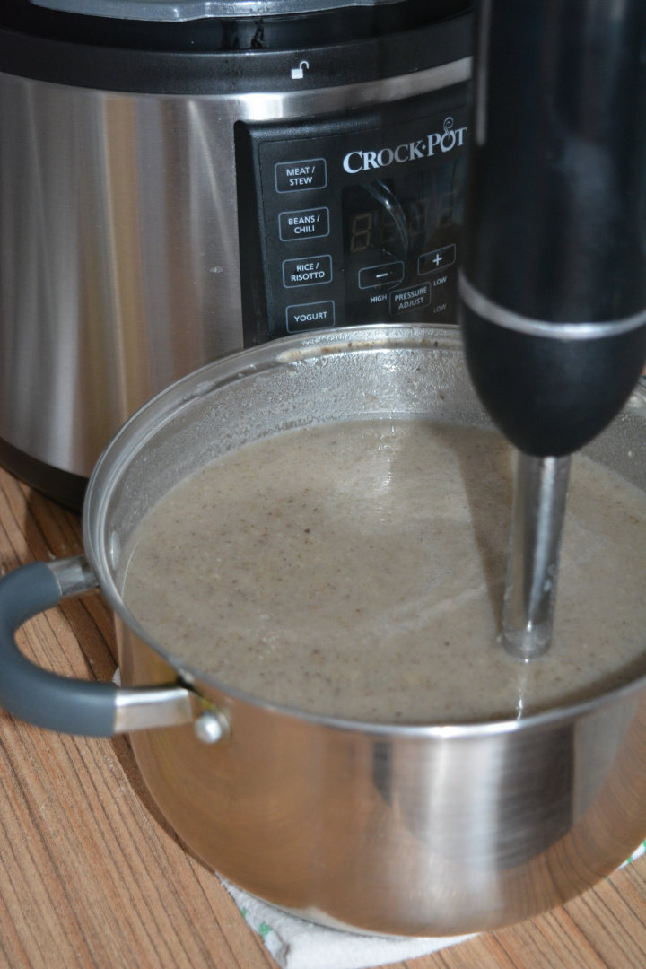 Supa crema de ciuperci cu naut, gatita la Multicookerul Crock-Pot Express