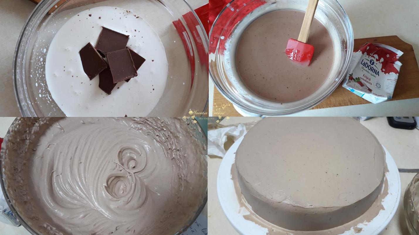 Tort cu glazura oglinda de caramel