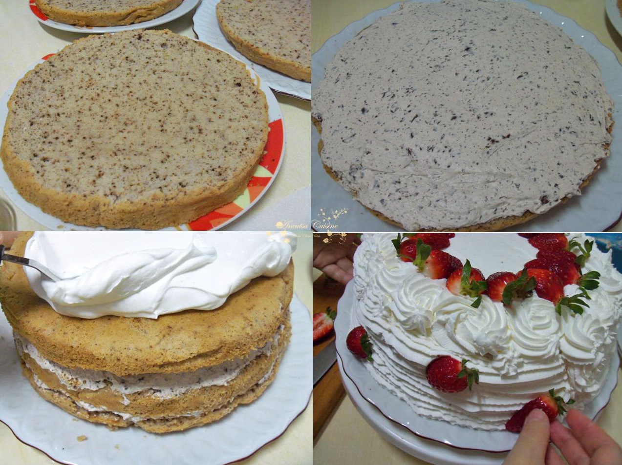 Tort 8 Martie, cu nuca, stracciatella, frisca si capsuni