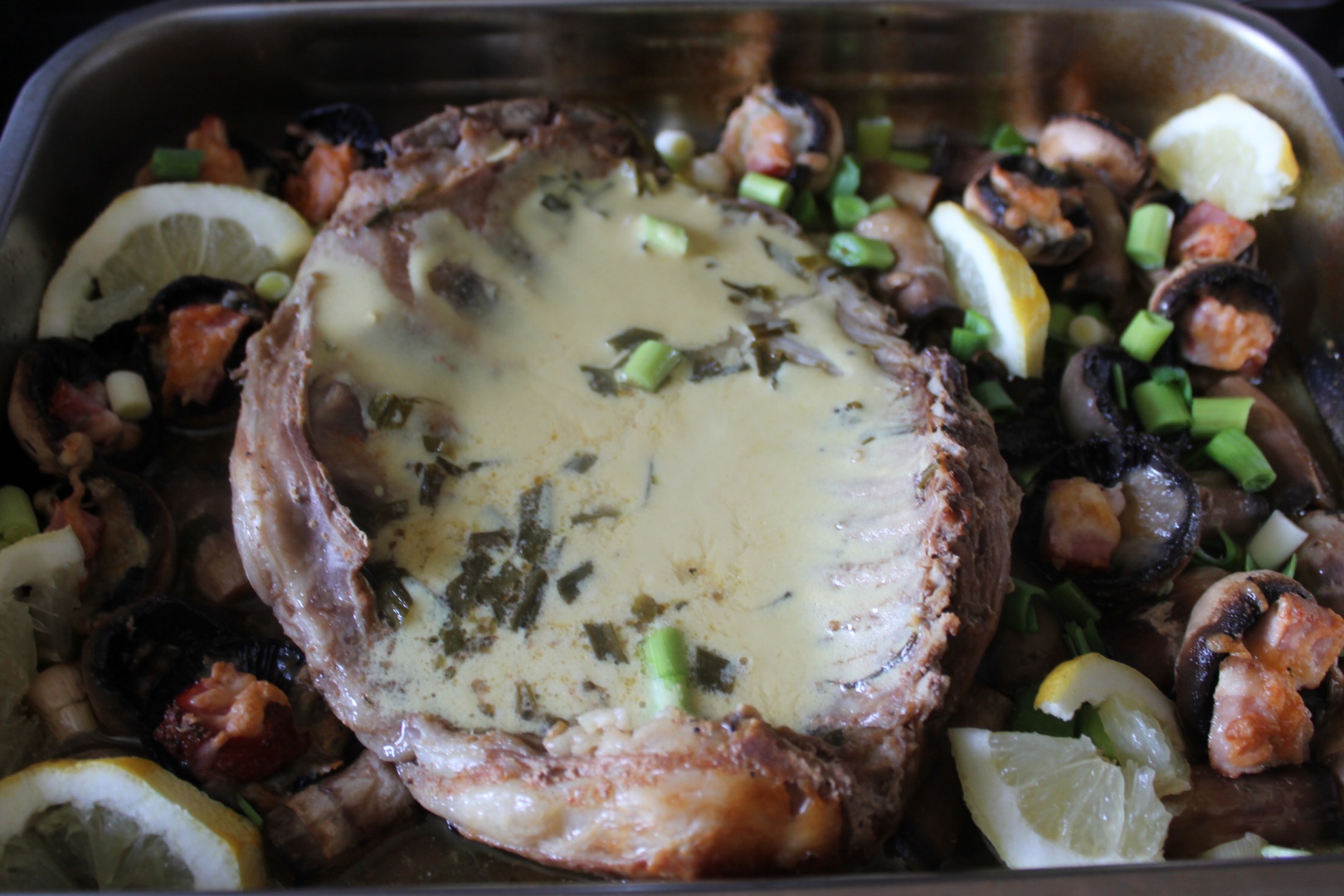 Coaste de miel si ciuperci umplute