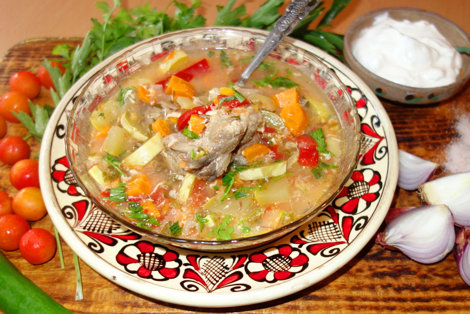 Ciorba de miel acrita cu corcoduse