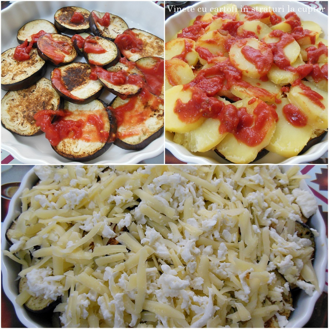Vinete cu cartofi in straturi la cuptor