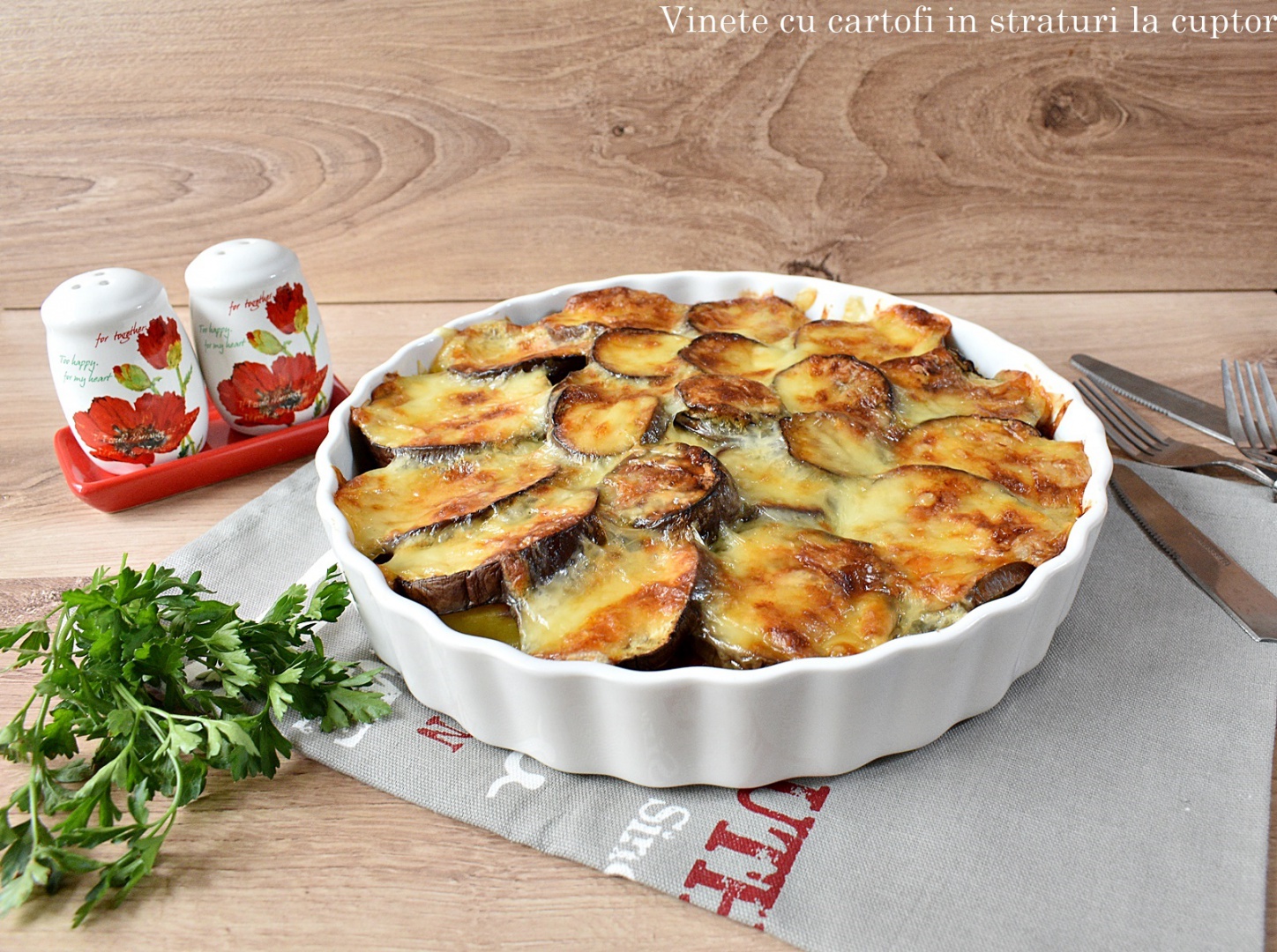 Vinete cu cartofi in straturi la cuptor