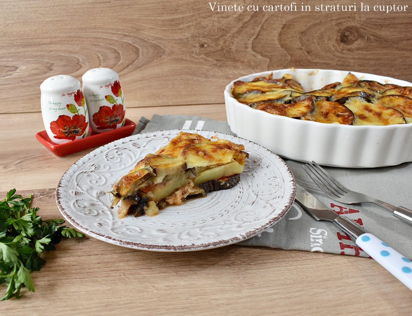 Vinete cu cartofi in straturi la cuptor