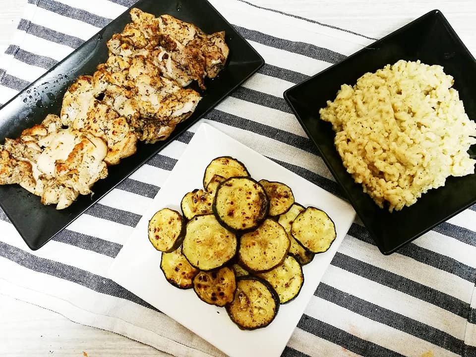 Risotto cu pui fript si dovlecel