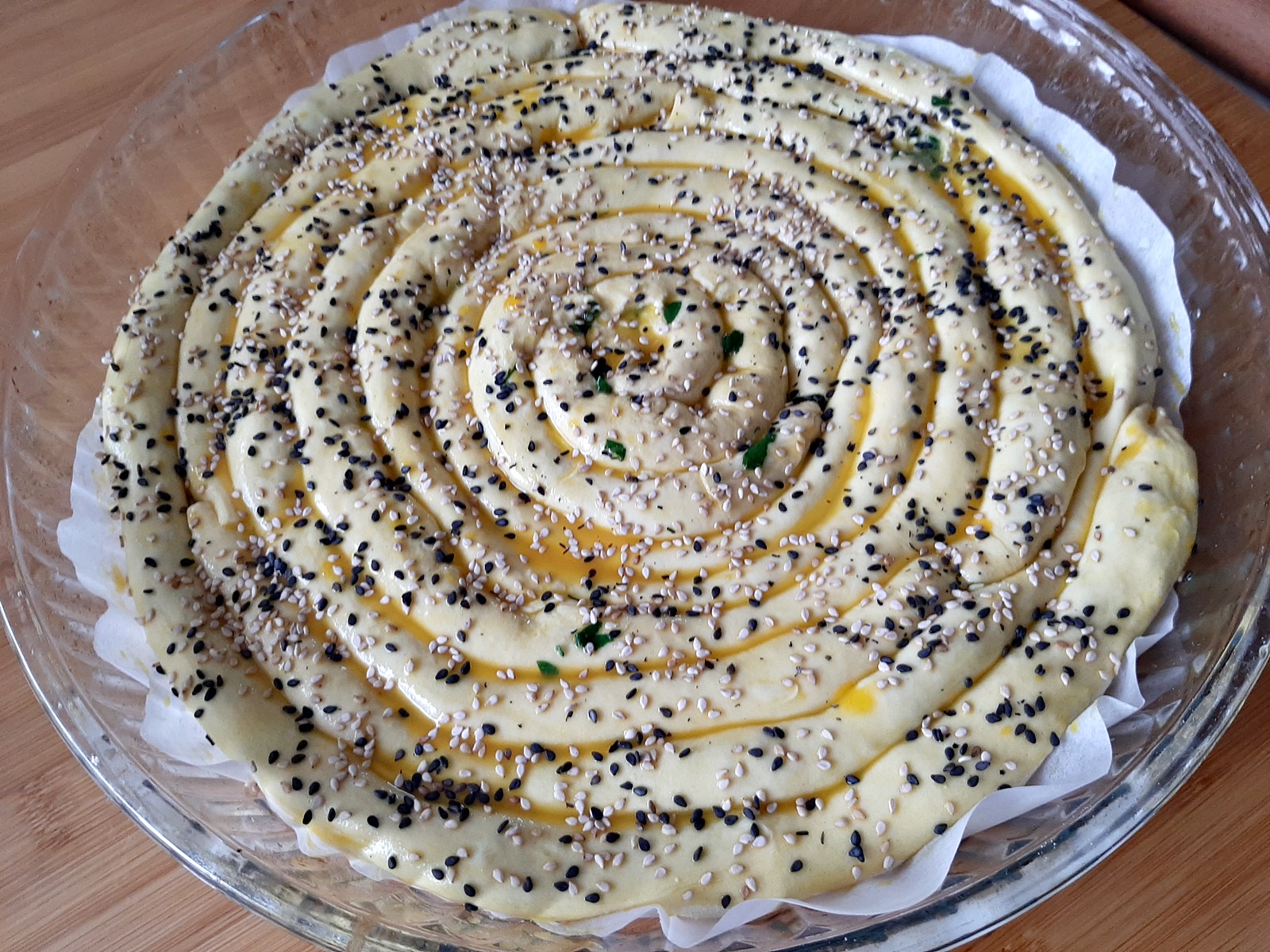 Placinta spirala cu spanac si branza in aluat foietaj