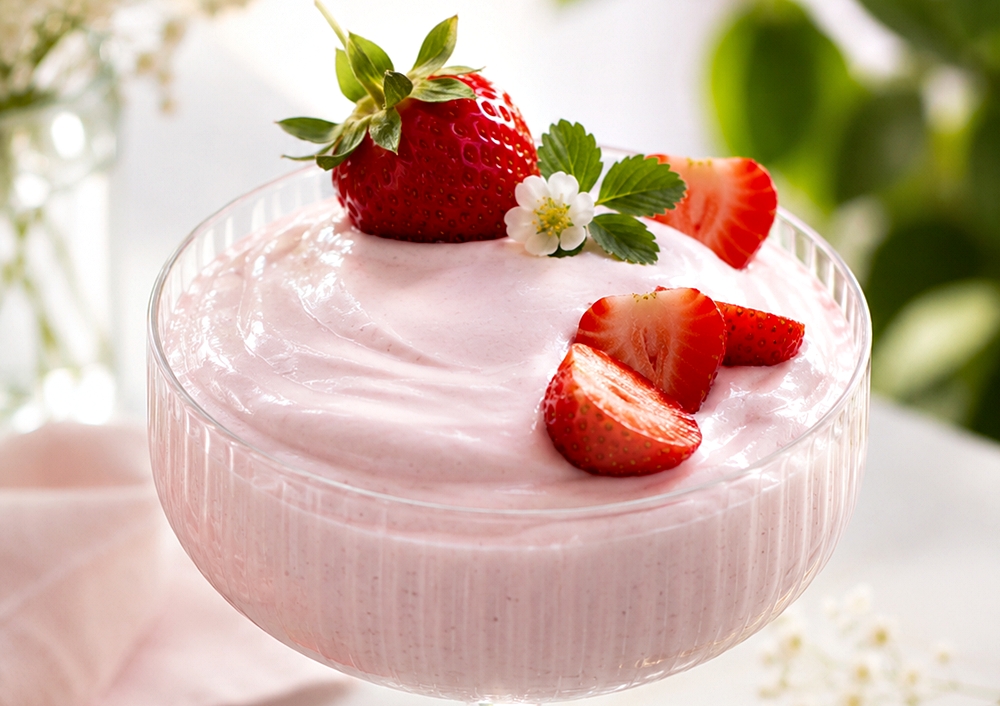 Spuma de capsuni cu bezea italiana - desert fin, aerat si delicios