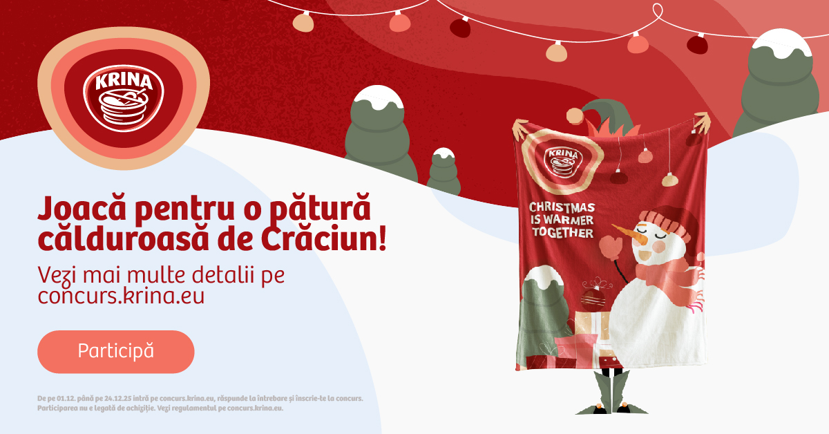 Cina din Ajunul Crăciunului gata în doar 20 de minute cu Krina Rapid, gustos, totul făcut împreună