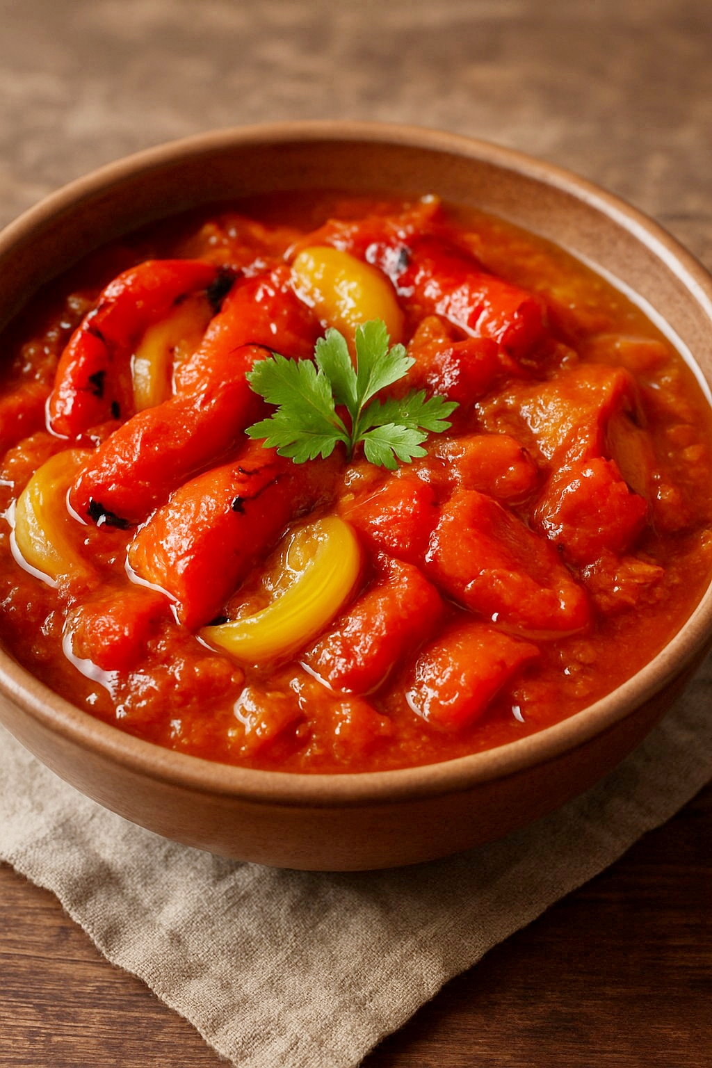 Tocanita de ardei copti cu ceapa si rosii – reteta simpla si gustoasa