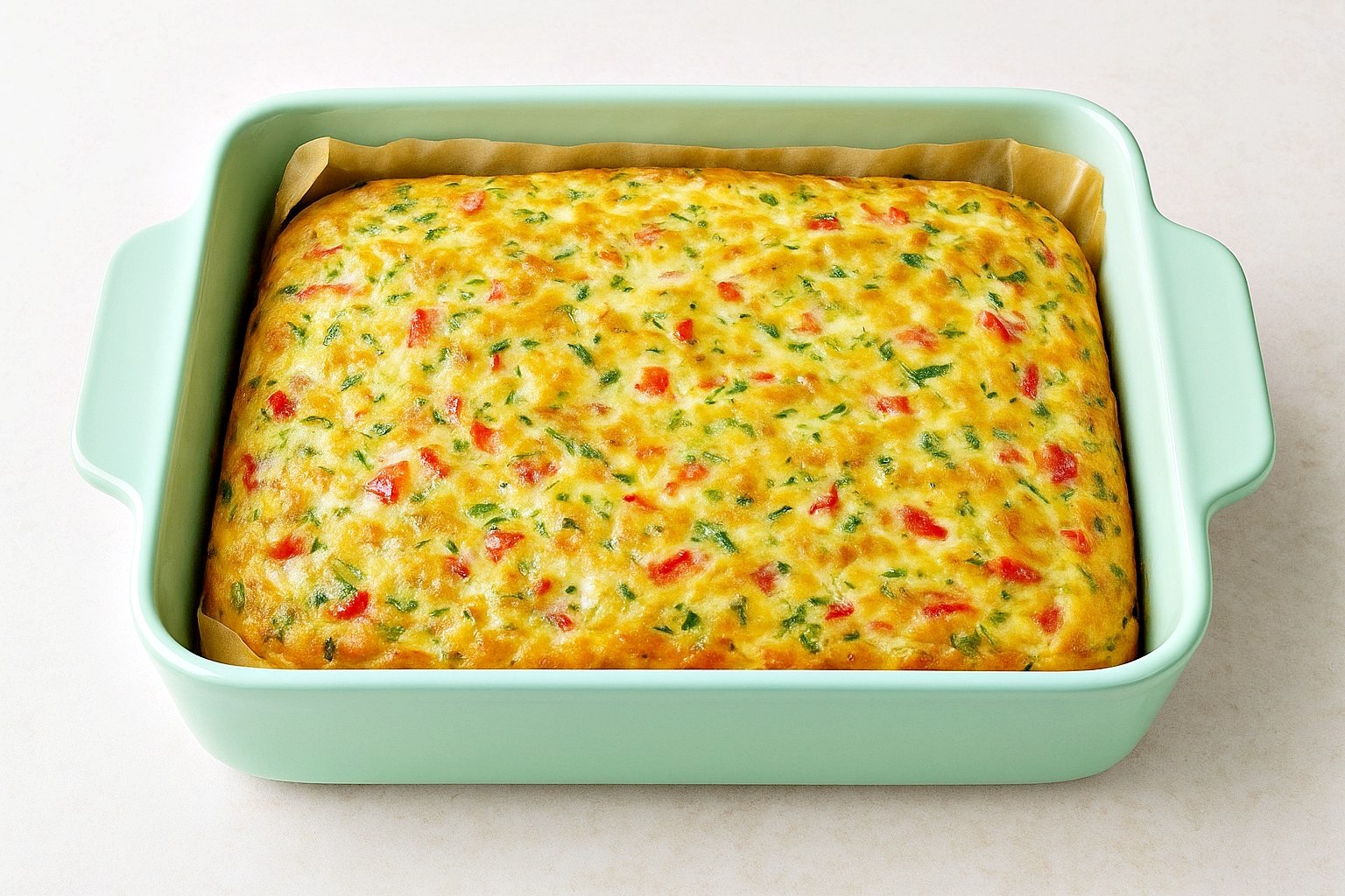 Budinca aperitiv cu sunca presata si ardei rosu – reteta simpla si gustoasa, foarte usor de preparat