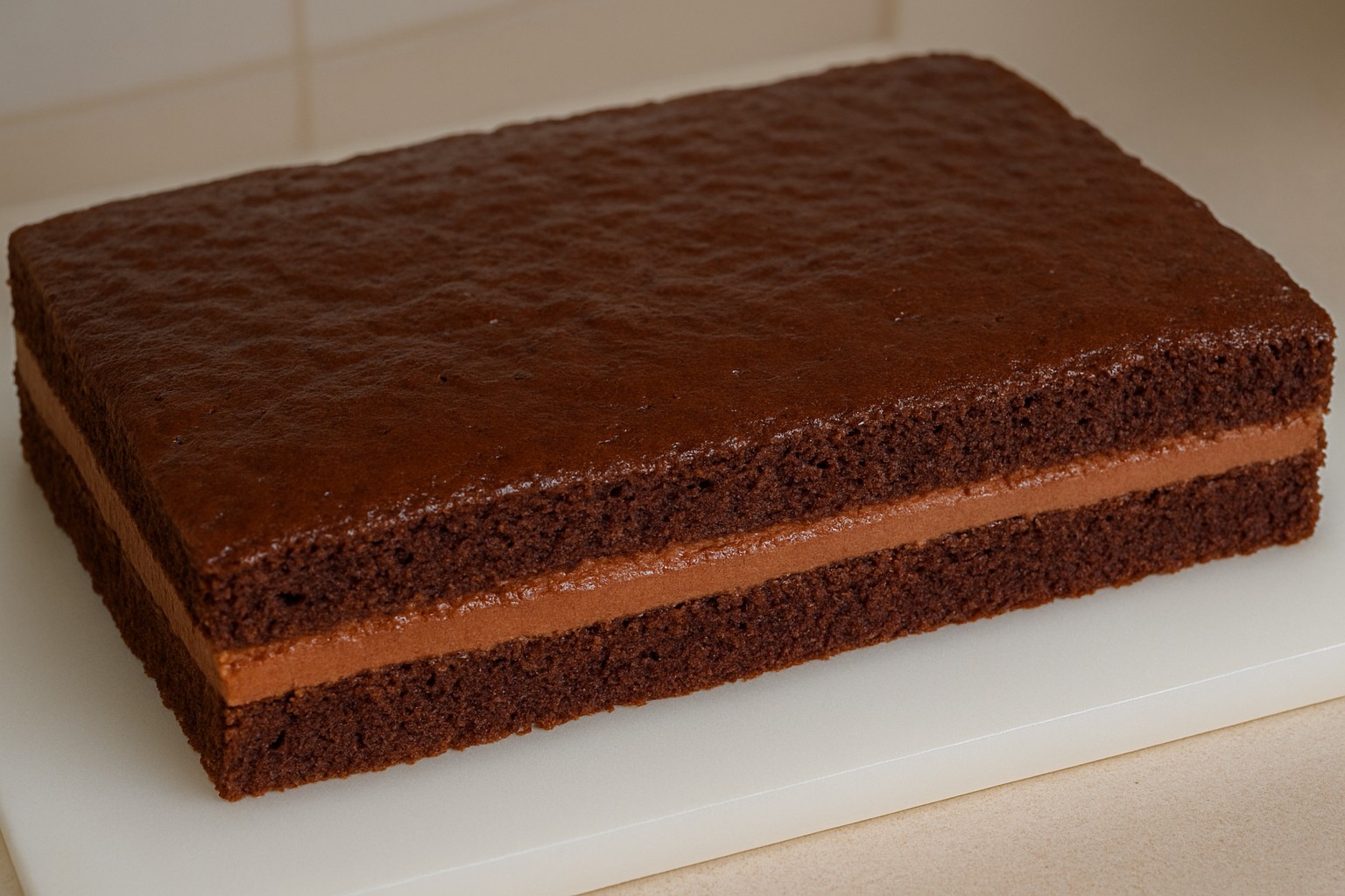 Prajitura cu frisca si crema de ciocolata – reteta simpla, delicioasa si usor de preparat