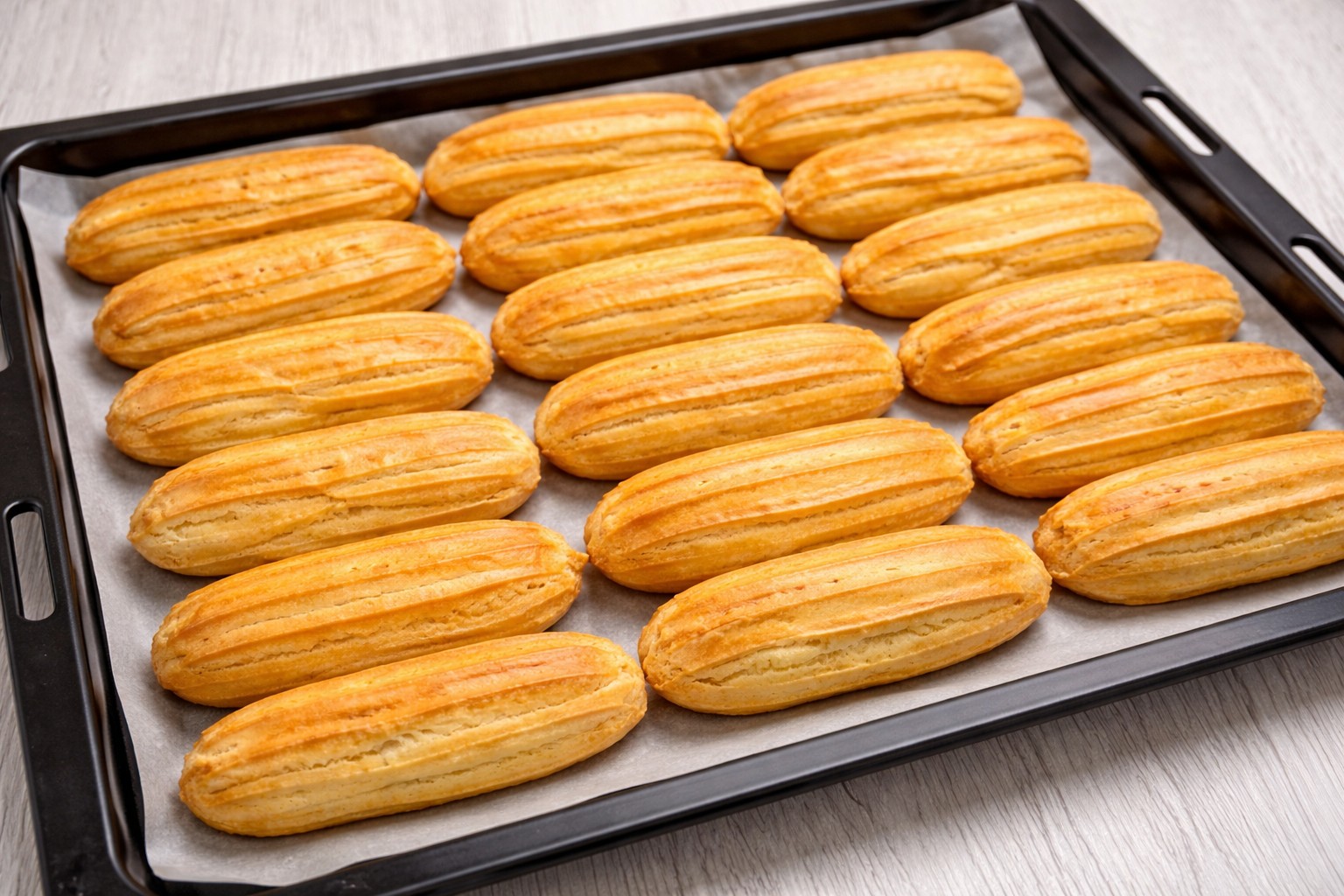 Aluat pentru coji de eclere - reteta economica cu ulei, explicata pas cu pas