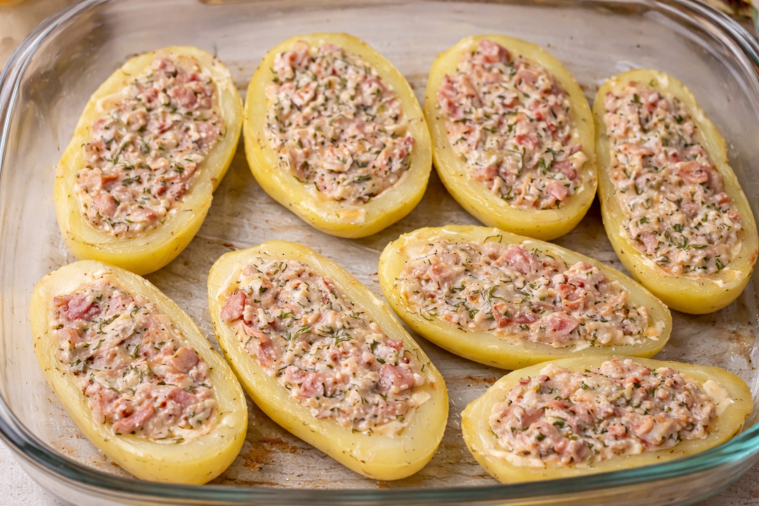 Cartofi umpluti la cuptor cu bacon si cascaval - reteta simpla si delicioasa