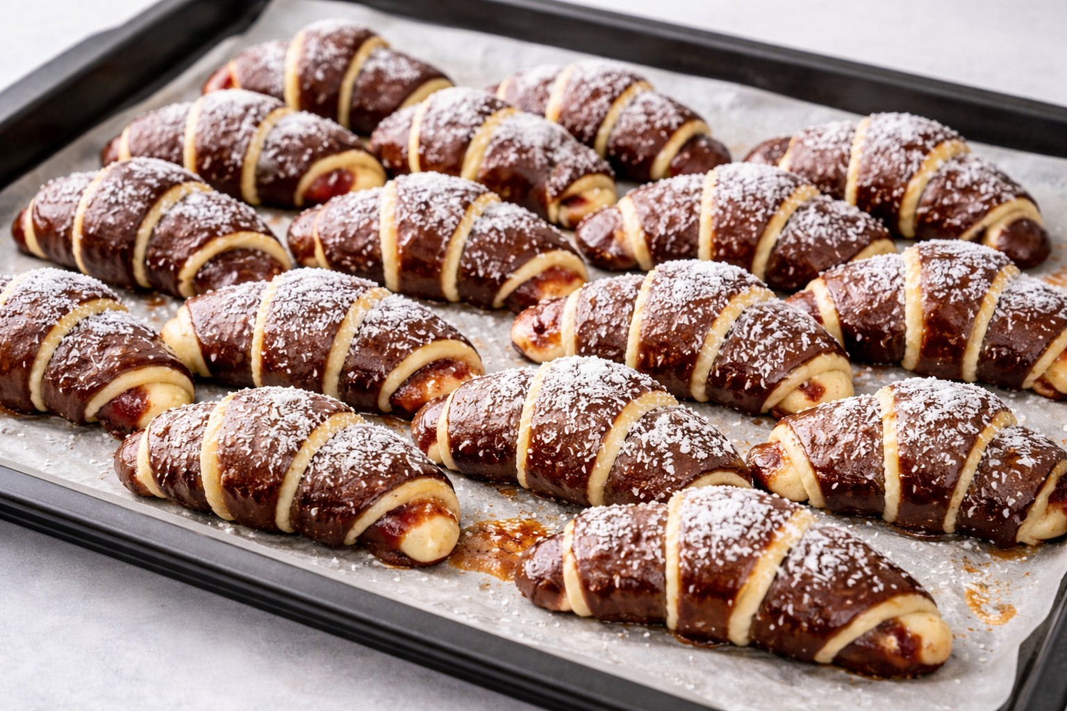 Cornuri de post in doua culori - reteta usoara, economica si delicioasa