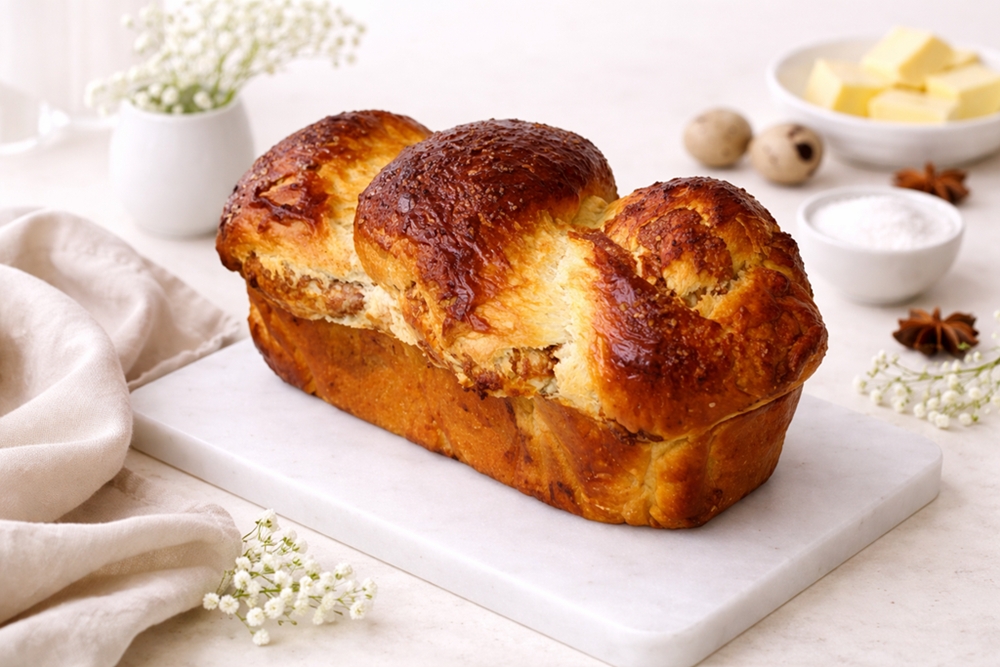 Cozonac fara framantare cu nuca si cacao - pufos, aromat si usor de facut