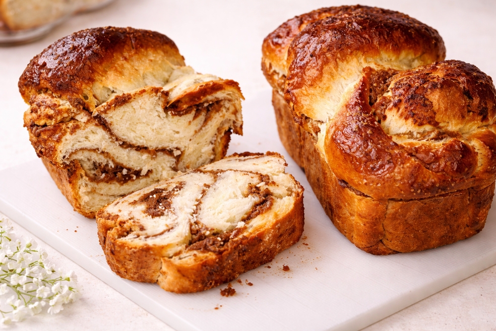 Cozonac fara framantare cu nuca si cacao - pufos, aromat si usor de facut