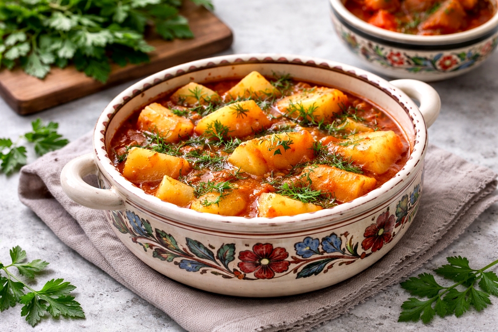 Tocanita de cartofi de post - reteta simpla, gustoasa si economica