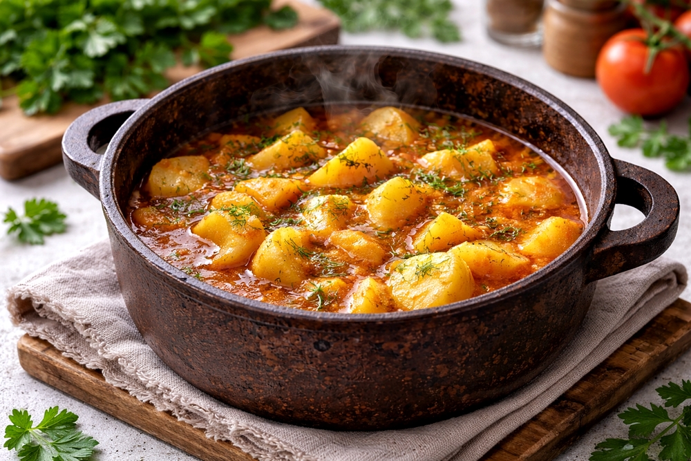 Tocanita de cartofi de post - reteta simpla, gustoasa si economica