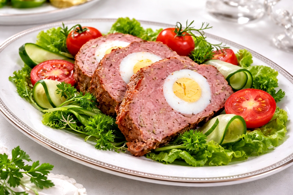 Rulada de carne tocata cu oua fierte - reteta simpla, gustoasa si aspectuoasa