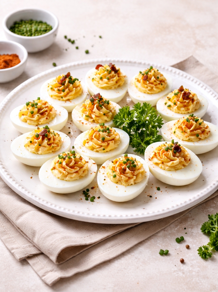 Oua umplute - cea mai simpla reteta cu iaurt (fara maioneza)