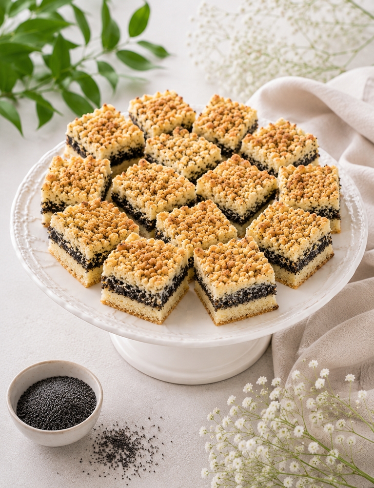 Prajitura frageda cu crema de mac - un desert fin, aromat si incredibil de gustos