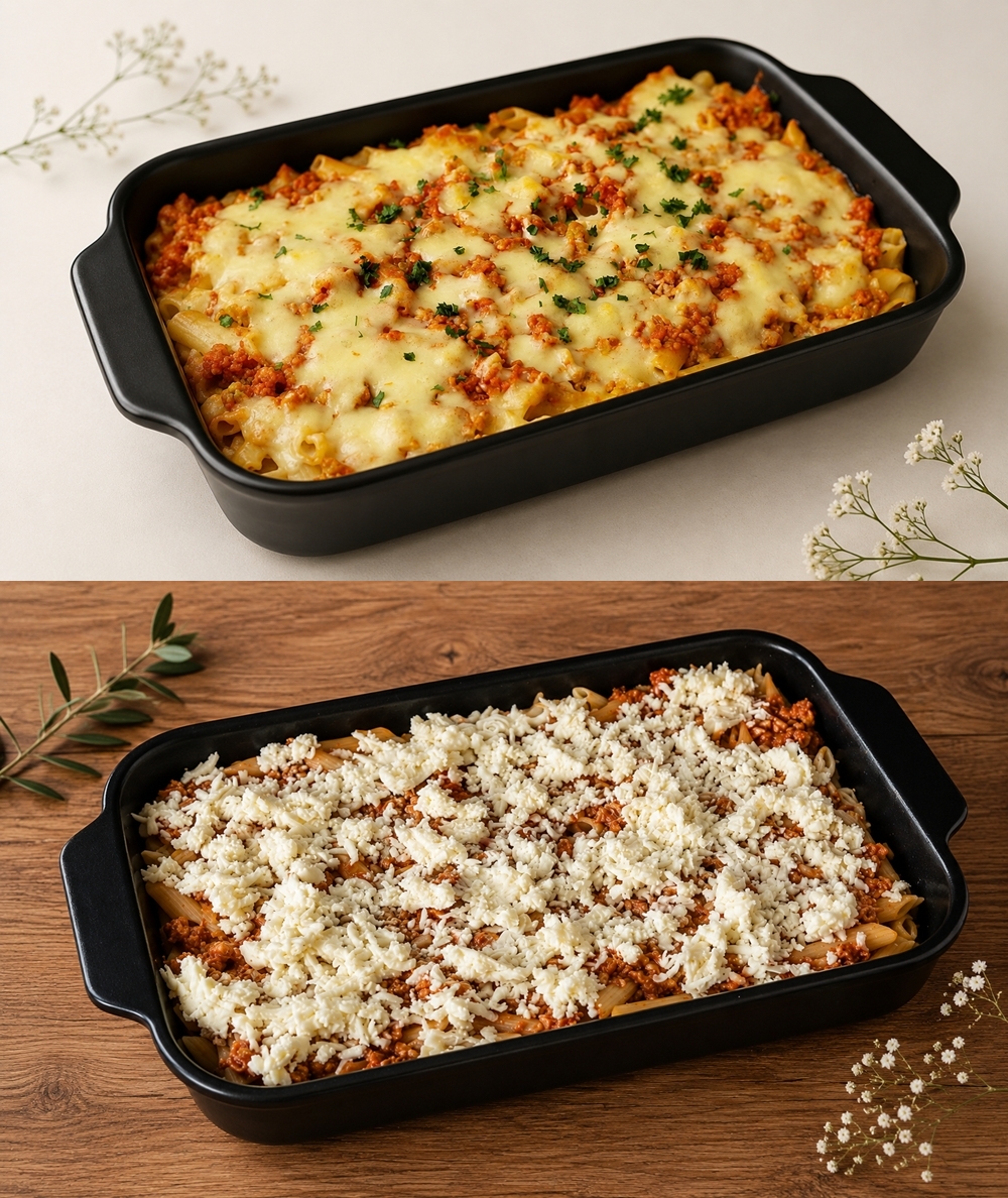 Paste cu carne tocata si mozzarella la cuptor - reteta simpla, gustoasa si satioasa
