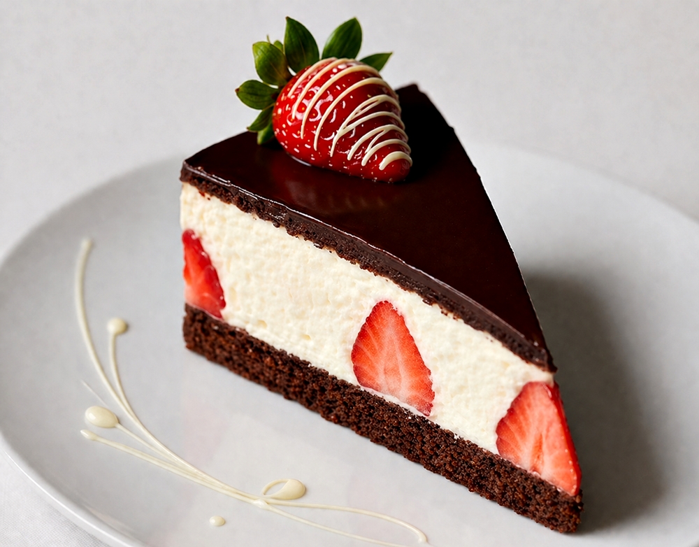 Cheesecake cu capsuni si ciocolata - fara coacere, cremos, delicios si spectaculos