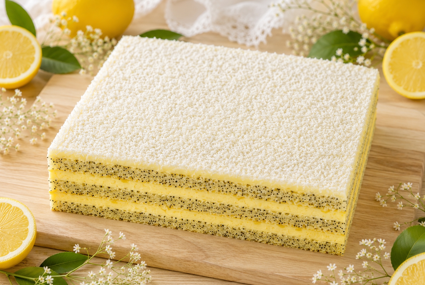 Prajitura cu mac si crema de lamaie - un desert fin, aromat si racoritor