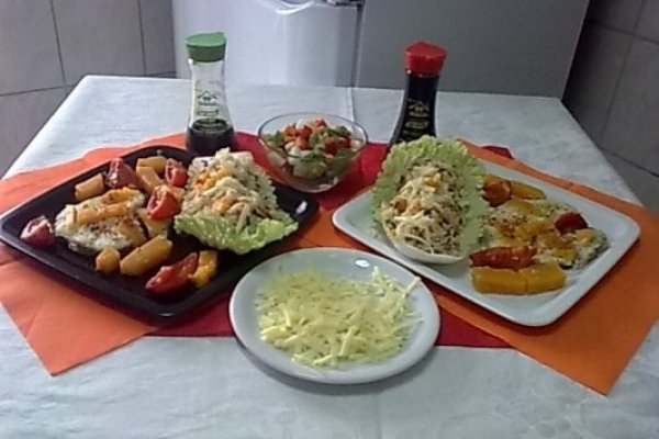 Cosulet cu orez salbatic si medalion de rechin